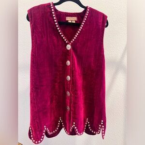 Double D Ranch Concho Button Studded Velvet Vest